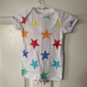 Primary baby shortie romper in rainbow star, 3-6 mo